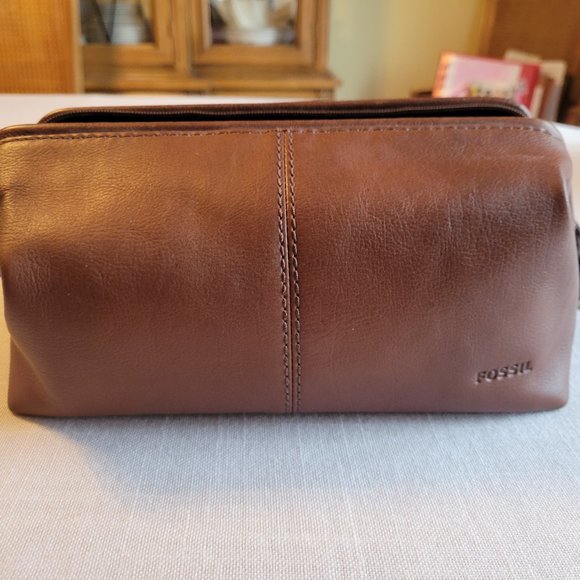 Fossil Bags Fossil Mens Leather Travel Toiletry Bag Poshmark